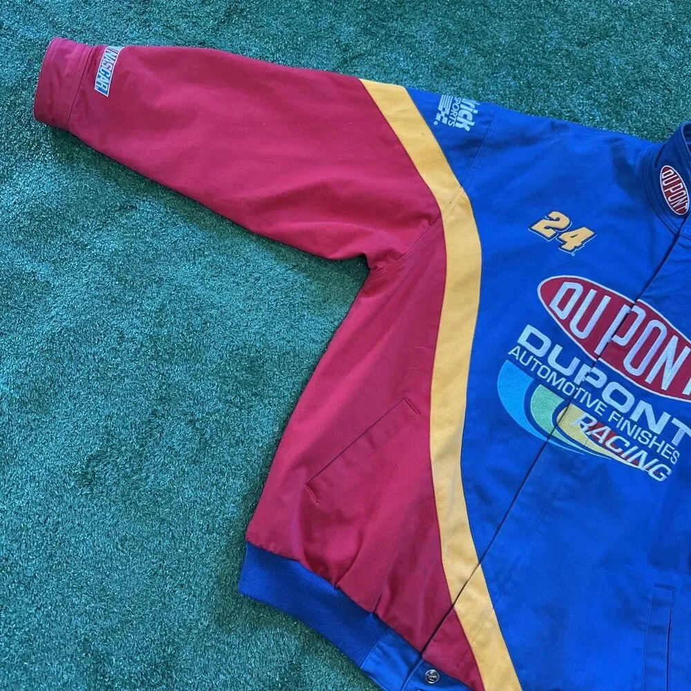 Vintage Chase Jeff Gordon Full Zip Jacket Men’s XL DuPont Red Blue Yellow 90s